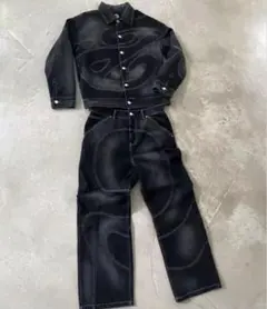 90s archiveブラックデニムセットアップ y2k opium