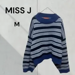 ミスジェイ ボーダー　ニットセーター　ドロップショルダー　ゆったり
