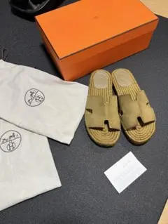 HERMES エスパドリーユ サンダル スエード ベージュ　国内正規品のサムネイル