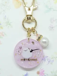 ハンドメイド✿シマエナガのチャーム(桜)