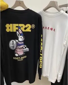 『完売品』　wind and sea × FR2 ロンT コラボ　黒　【L】 WIND AND SEA × #FR2】2020年最新コラボコレクションが7月11日に