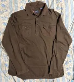 長袖ポロシャツ メンズ ベージュ CHAPS ラガーシャツ