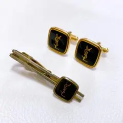 イブサンローラン YSL ネクタイピン カフリンクス セット ゴールド ブラック