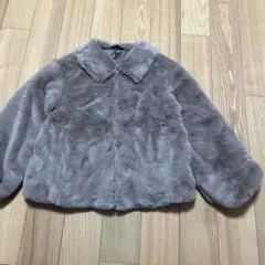 新品☆コムサイズム　茶系　フェイクファー ブルゾン（コート）130㎝