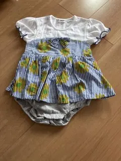 Moujonjon 花柄ストライプワンピース 80