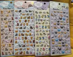 Happy Puppy 動物シール コレクション 4種セット　ぷくぷくシール