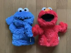 【used】エルモとクッキーモンスター パペット ぬいぐるみセット
