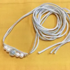 飾り紐　帯飾り　帯飾り紐　浴衣　パール　オーロラ　シルバー　帯留　帯紐