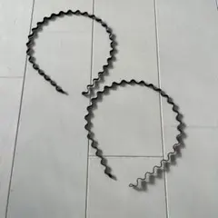 カチューシャ　金属製波状デザイン2個セット