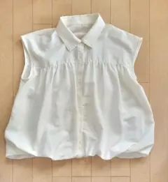 裾バルーンブラウス　オフホワイト　5号 S357 小さいサイズ