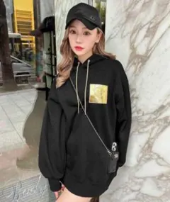 Rady ゴールドレザーパッチフーディMサイズ