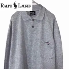 Ralph Lauren ポロジーンズ グレー 長袖ポロシャツ ロゴ刺繍 メンズ
