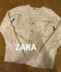美品♡ZARA パール装飾 ニットカーディガン