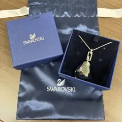 SWAROVSKI しずく型 クリスタル ネックレス シルバー 箱付