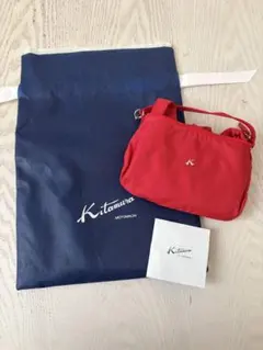 Kitomura トートバッグ レッド 収納袋付き