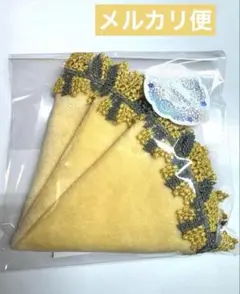 近沢レース サークルタオルハンカチ ミモザ ブーケ　イエロー　新品