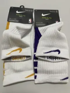 Nike Elite Crew ソックス Lサイズ ホワイト/パープル/イエロー