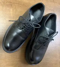 ブラックレースアップシューズ厚底