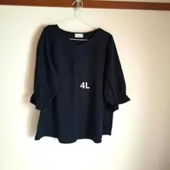 しまむら RafitaR 五分袖ブラウス ネイビー 4L
