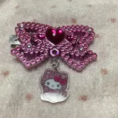 【シークレットヘアクリップ（サンリオ ギャルネコ）】 キティ/ピンクメタリック