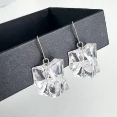 CHANEL シャネル ココマーク スクエア クリア シルバー ピアス - メルカリ
