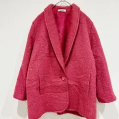 【希少色】Regard ヴィンテージ ウール モヘア混 シャギーコート ピンク