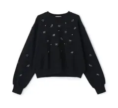 最終お値下げ 新品タグ付メゾピアノジュニア キラキラモチーフトレーナー 160㎝