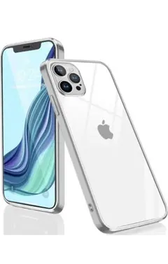 iPhone 12 Pro Max 用 ケース クリア シルバー
