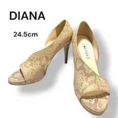 DIANA トゥ&サイドオープンサンダル 本革パイソン柄 24.5cmのサムネイル