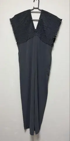 【新品】シャーリングリボン サロペット オールインワンのサムネイル