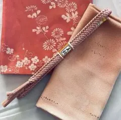 ⭐️新品⭐️【着付小物】地紋帯揚げ・美鈴 帯締め・風呂敷 人気ピンク系♡＋おまけ付き