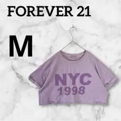 FOREVER 21 NYC 1998 Tシャツ M パープル ショート丈
