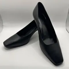 美品 卑弥呼 パンプス スクエアトゥ レザー 黒 23.5cmのサムネイル