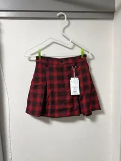 【新品タグ付】jouetie チェックプリーツスカパン レッド Mサイズ