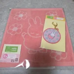 m*4様 タイトー1番くじミッフィー E賞ハンドタオル、F賞ワッペンキーホルダー