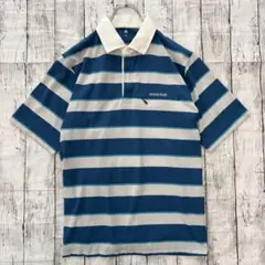 モンベル mont-bell WIC ボーダー 半袖ラガーシャツ Mサイズのサムネイル