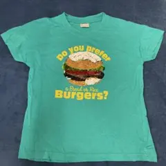 ハンバーガー スパンコール Tシャツ グリーン