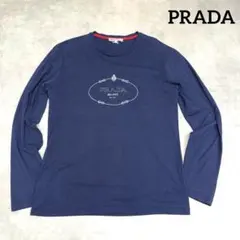 PRADA プラダ　ロンT カットソー　ネイビー　ロゴ　美品のサムネイル