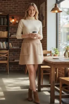 e10☆新品¥5,900dazzlin ベージュ ポケット付き ミニスカート