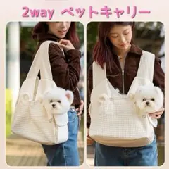 【新品】2way ペットキャリー ペットリュック 肩掛け 抱っこ紐 ホワイト