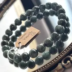 美深緑♡グリーンカイヤナイト♡7.7mm天然石ブレスレット②