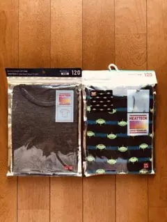 新品未開封　120サイズ　HEATTECH Uネック半袖Tシャツ＆長袖Tシャツ