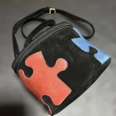 ヴィンテージ　レトロ　モスキーノ　パズル　スエード ショルダーバッグ　古着
