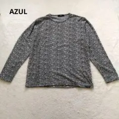 AZUL 長袖 ニット セーター クルーネック グレー 霜降り調のメランジカラーのサムネイル