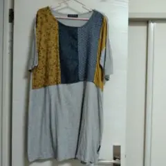 パッチワーク 半袖チュニック