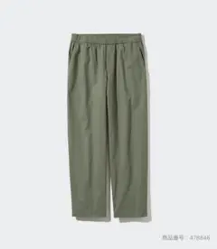 UNIQLO コットンリラックスアンクルパンツ L オリーブ