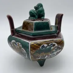 美品】九谷焼 色絵 蓋物 四方香合 陶磁器 茶道具 香炉 - メルカリ