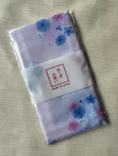 ガーゼ手拭い 二重合わせ　花柄　薄い紫色　新品未使用　優しい風合のサムネイル