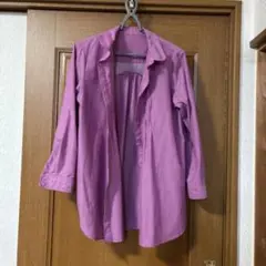 ピンタックデザイン 長袖シャツ パープルのサムネイル