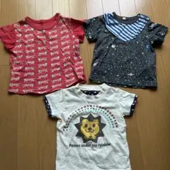 ユニクロ西松屋イオン　ベビーTシャツ3枚セット 赤 黒 白　80 リサラーソン